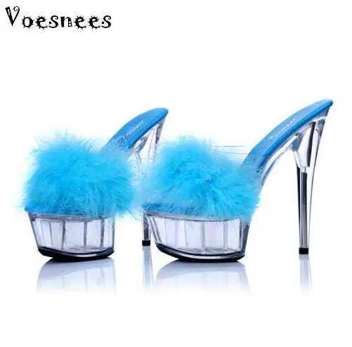 Shoes Woman Platform Sandals Transparent Crystal Ultra High Heels 15cm Waterproof Maomao Sandals Appeal Big Yards Slippers
Shoes Woman Platform Sandals Transparent Crystal Ultra High Heels 15cm Waterproof Maomao Sandals Appeal Big Yards Slippers