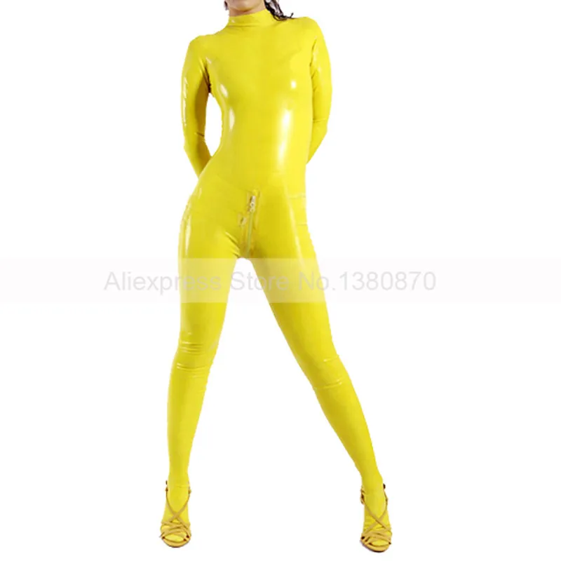 Handmade Yellow Latex Rubber Womens Leotard Sexy Catsuit with Feet Socks Back Zip S-LC326
Handmade Yellow Latex Rubber Womens Leotard Sexy Catsuit with Feet Socks Back Zip S-LC326