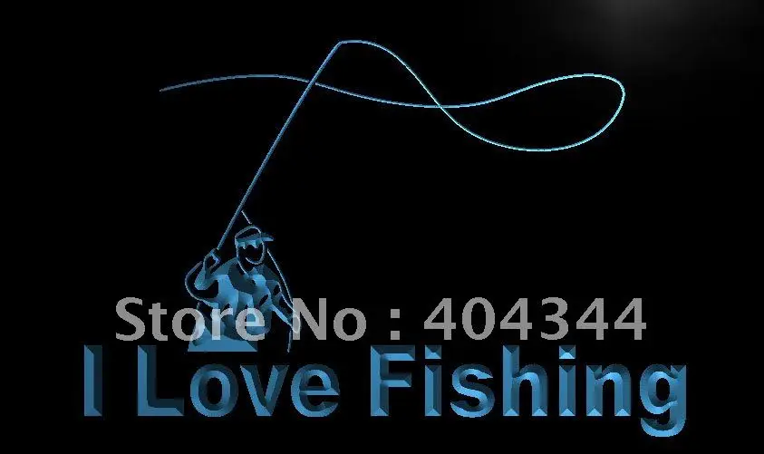 LB740- I Love Fishing Fish Sport Bar LED Neon Light Sign