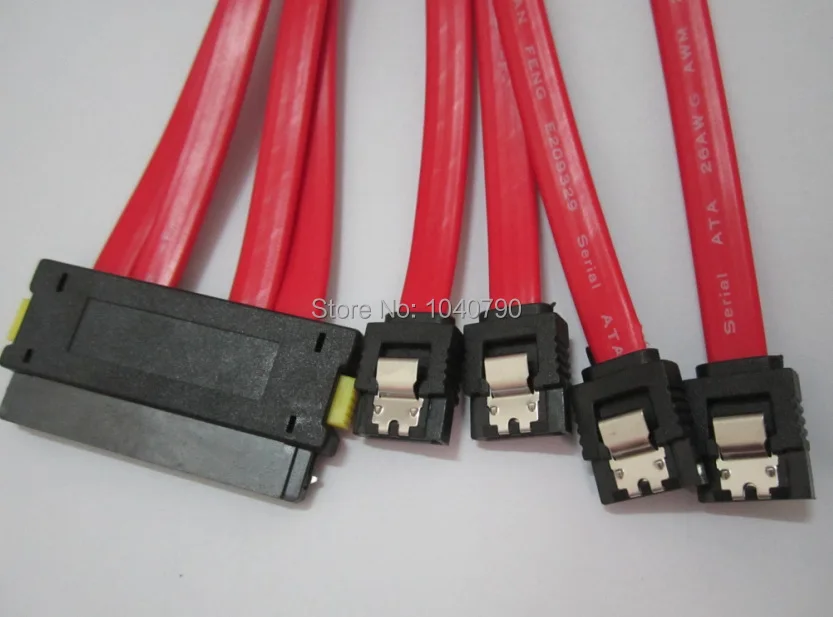 SAS line SFF-8484 to 4 * sata, 32 pin to SATA 7 pin converter adapter Connector Cable length is 0.5 M
SAS line SFF-8484 to 4 * sata, 32 pin to SATA 7 pin converter adapter Connector Cable length is 0.5 M