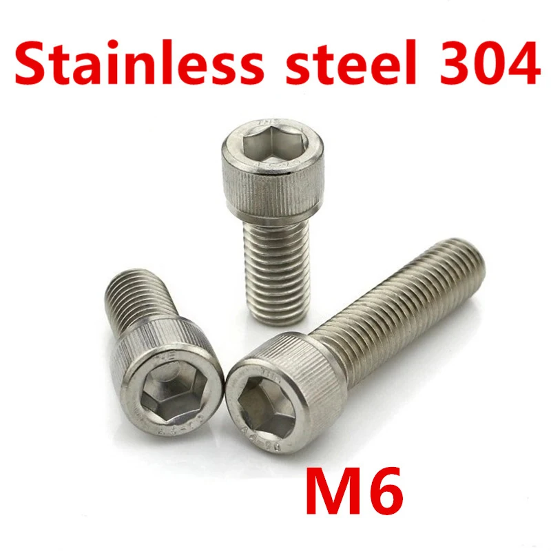 Free Shipping Metric Thread DIN912 M6 304 Stainless Steel Hex Socket Head Cap Screw Bolts
Free Shipping Metric Thread DIN912 M6 304 Stainless Steel Hex Socket Head Cap Screw Bolts