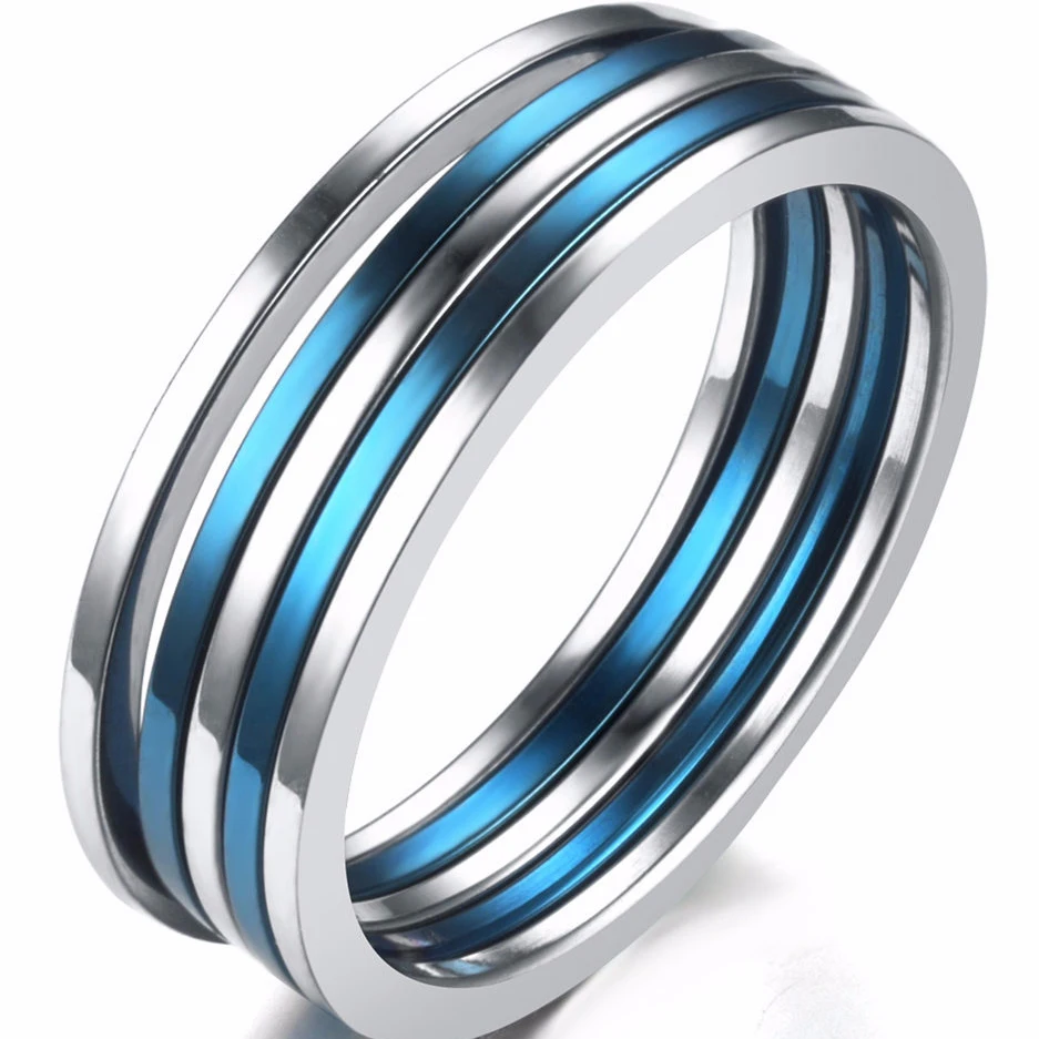 Simple Titanium Steel 6mm Compact Simple Ring Fashion Smooth Blue Stripes Anniversary Ring Multiple Sizes Available for Woman
Simple Titanium Steel 6mm Compact Simple Ring Fashion Smooth Blue Stripes Anniversary Ring Multiple Sizes Available for Woman