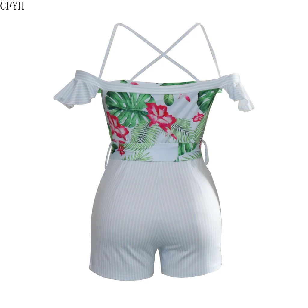 Summer Jumpsuit Short Sleeve Spaghetti Strap Print Playsuits Overalls Sexy Women Rompers
Summer Jumpsuit Short Sleeve Spaghetti Strap Print Playsuits Overalls Sexy Women Rompers