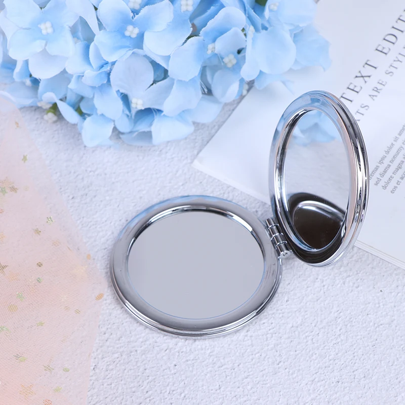 Mini Makeup Mirror Compact Pocket Mirror Portable Double-Sided Folding Cosmetic Mirror