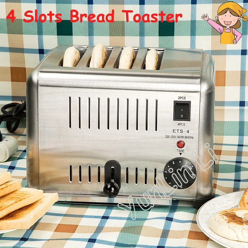 4 Slots Bread Toaster Household Breakfast Helper Assistant Full Stainles Steel Toast Oven ETS-4 | Бытовая техника