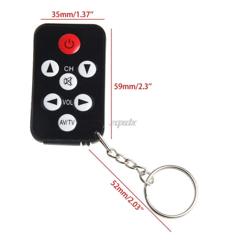 Key Ring 7 Keys Black Mini Universal Infrared IR TV Set Remote Control Keychain 
Key Ring 7 Keys Black Mini Universal Infrared IR TV Set Remote Control Keychain