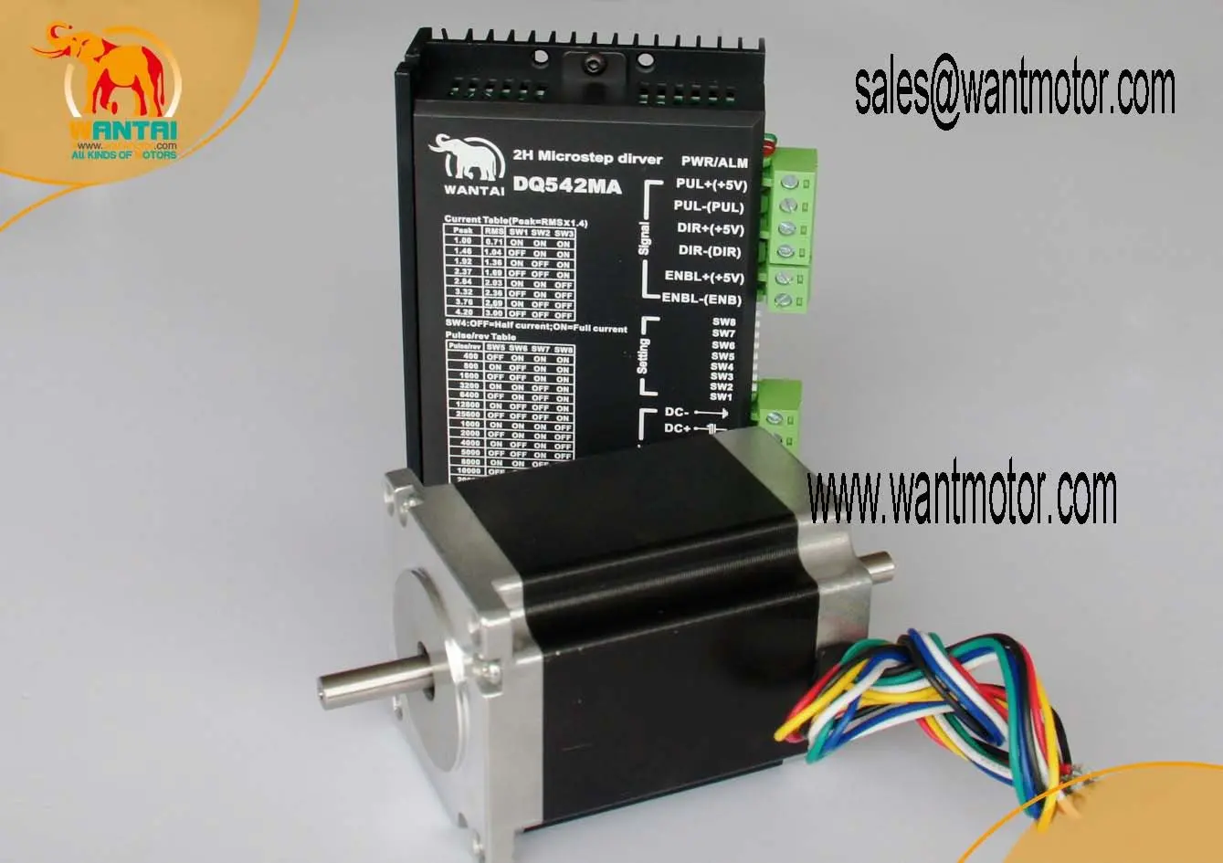 High Nema 23 Stepper Motor 185oz-in CNC Matching Driver 4.2A, 50VDC,125 Microstep Engaving Mill
High Nema 23 Stepper Motor 185oz-in CNC Matching Driver 4.2A, 50VDC,125 Microstep Engaving Mill