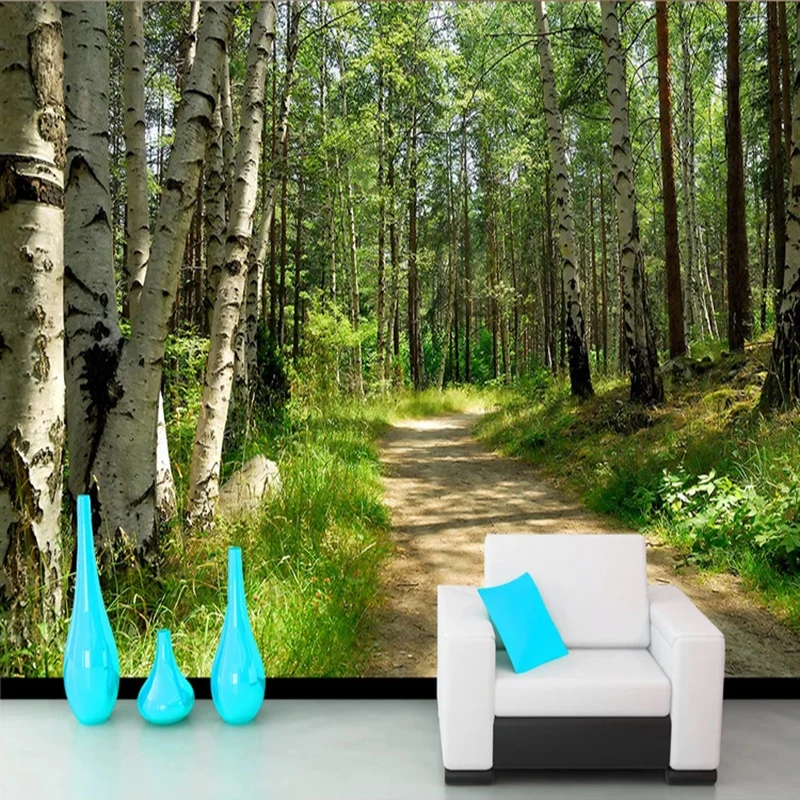Custom Murals Wallpaper 3D Green Forest Birch Path Photo Wall Painting Living Room TV Sofa Background Wall Decor Papel De Parede
Custom Murals Wallpaper 3D Green Forest Birch Path Photo Wall Painting Living Room TV Sofa Background Wall Decor Papel De Parede