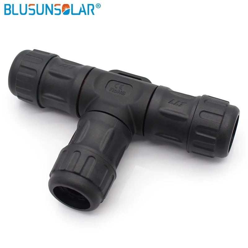 

5pcs/lot T25 2pin IP67 Waterproof Connector 380V 30A Male/female T-shape Connector Solar