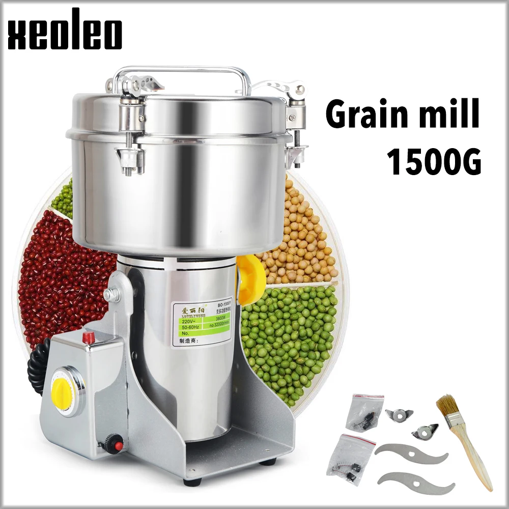 XEOLEO Grain Grind machine1500g Spice grinder Chinese herbal medicine mill Swing type electric Grain grinde Powder mills machine
XEOLEO Grain Grind machine1500g Spice grinder Chinese herbal medicine mill Swing type electric Grain grinde Powder mills machine