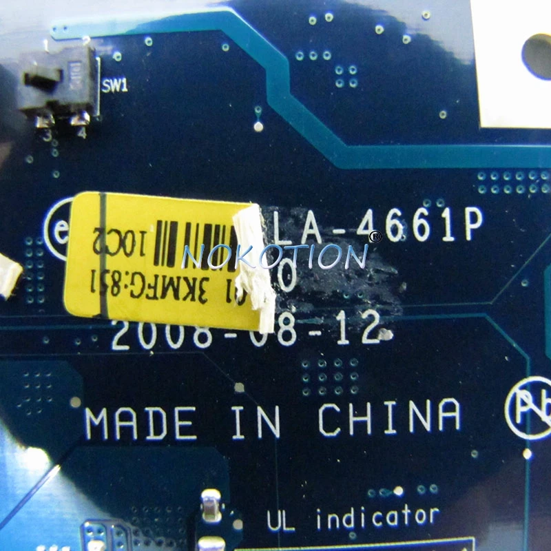 NOKOTION KAW60 LA-4661P MB.N2702.001 MBN2702001 Main board For acer Aspire 5515 E620 laptop motherboard DDR2 free cpu works
NOKOTION KAW60 LA-4661P MB.N2702.001 MBN2702001 Main board For acer Aspire 5515 E620 laptop motherboard DDR2 free cpu works