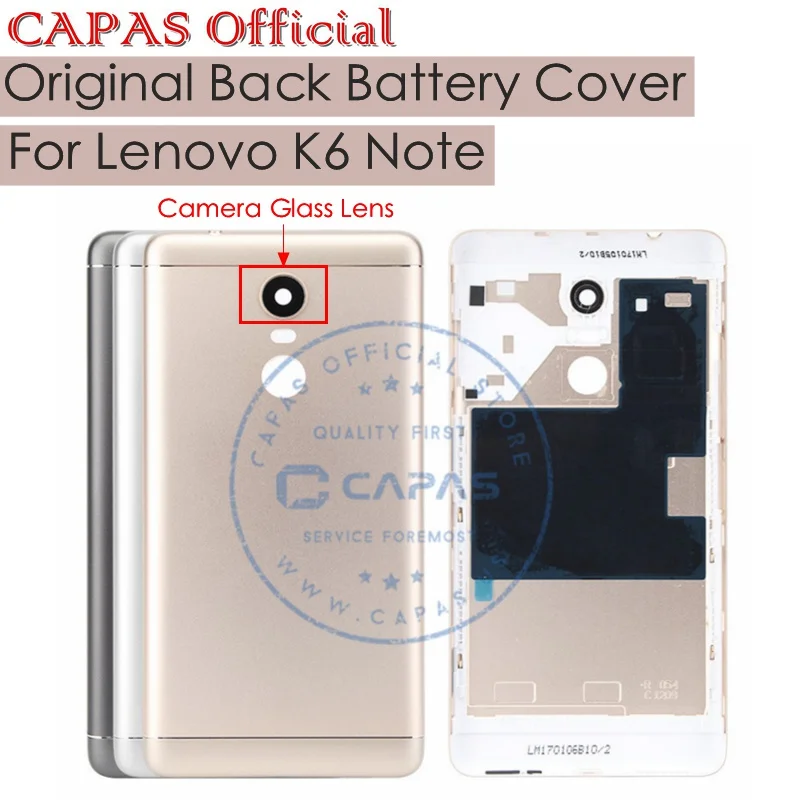 Оригинальный чехол на заднюю крышку аккумулятора для Lenovo K6 Note + стеклянный