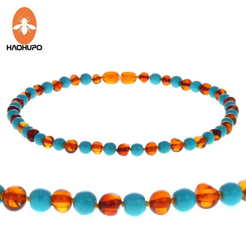 HAOHUPO 12''--24'' Natural Cognac Amber Necklace Turquoise Knotted Baltic Amber for Mother Baby Ambar Jewelry Diy Adult Necklace
HAOHUPO 12''--24'' Natural Cognac Amber Necklace Turquoise Knotted Baltic Amber for Mother Baby Ambar Jewelry Diy Adult Necklace