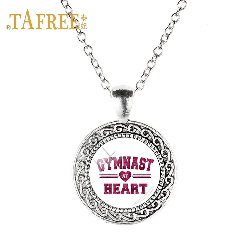 TAFREE Exquisite Pendant Necklace Gymnastics at heart picture Antique glass cabochon Chain Necklace jewelry GY073
TAFREE Exquisite Pendant Necklace Gymnastics at heart picture Antique glass cabochon Chain Necklace jewelry GY073