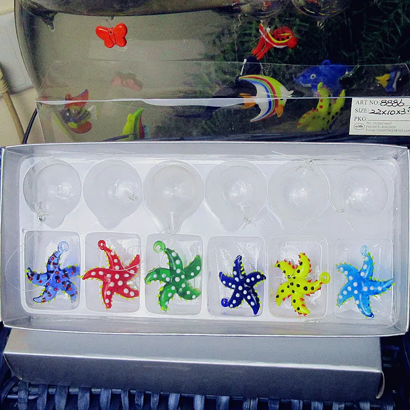 6pcs Custom Hand made Glass starfish Figurines Floating glass fish aquarium decoration pendant Fish tank Marine animals statues
6pcs Custom Hand made Glass starfish Figurines Floating glass fish aquarium decoration pendant Fish tank Marine animals statues