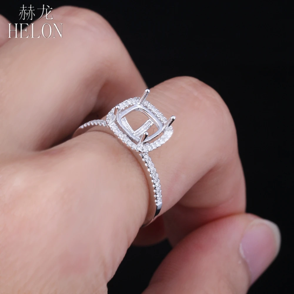 HELON 7x7MM Cushion Cut Sterling Silver 925 Wedding Party Fine Women Natural Diamond Semi Mount Ring Engagement Romantic Jewelry
HELON 7x7MM Cushion Cut Sterling Silver 925 Wedding Party Fine Women Natural Diamond Semi Mount Ring Engagement Romantic Jewelry