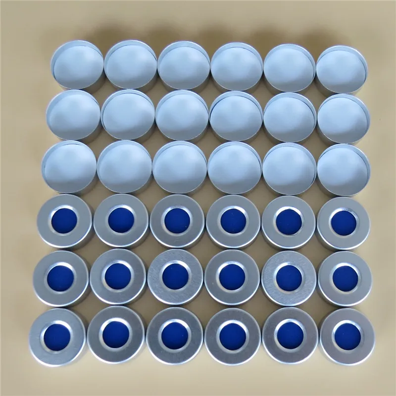 100 штук 20*3 мм белый PTFE/синий силиконовый Septa ОБЖИМНАЯ алюминиевая крышка 10 Центр