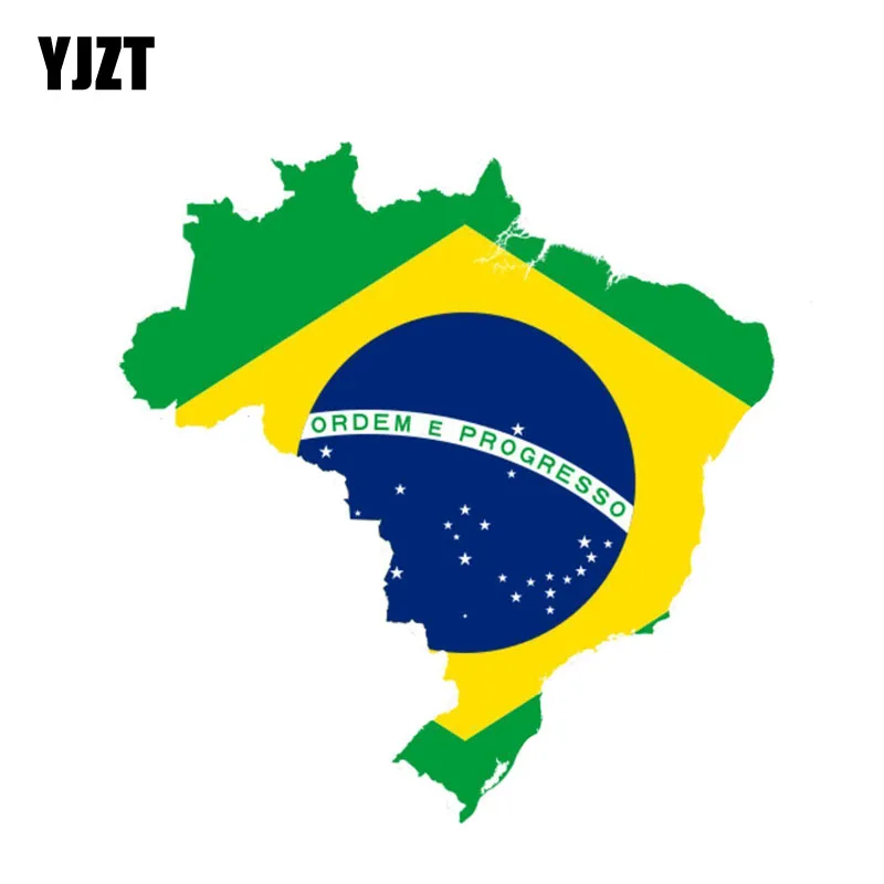 YJZT 15 3 см * 14 6 автомобильные аксессуары бразильский флаг наклейка для мотоцикла