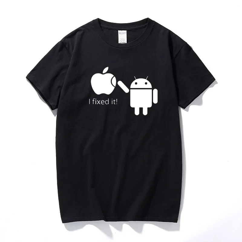 Мужские футболки из 100% хлопка RAEEK Мужская футболка с изображением робота на Android