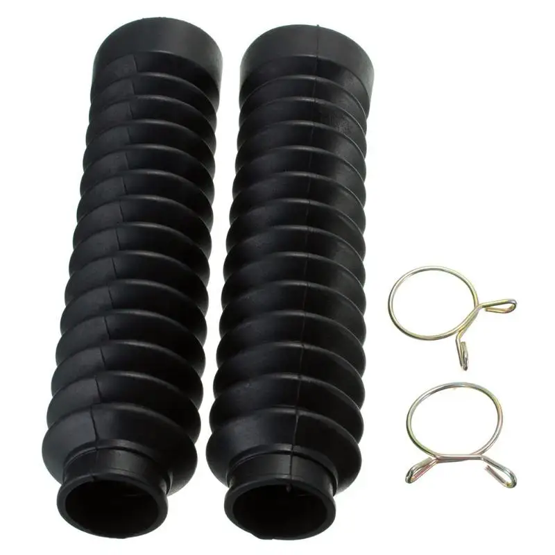 2pcs Black Universal Motorcycle Rubber Front Fork Cover Shock Absorbing Protector Gaiters Boot Gaitor Ornamental Mouldings New
2pcs Black Universal Motorcycle Rubber Front Fork Cover Shock Absorbing Protector Gaiters Boot Gaitor Ornamental Mouldings New