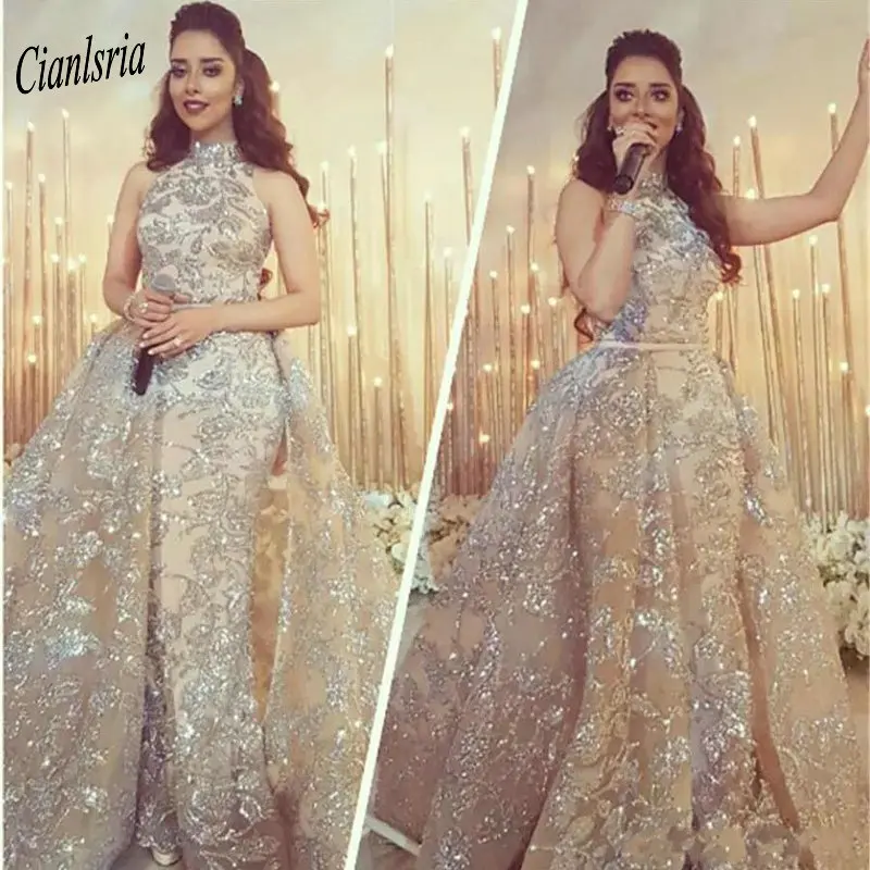 Saudi Arabic Muslim Evening Dress Mermaid High Neck Sequined Islamic Dubai Kaftan Detachable Train Formal Evening Party Dresses
Saudi Arabic Muslim Evening Dress Mermaid High Neck Sequined Islamic Dubai Kaftan Detachable Train Formal Evening Party Dresses