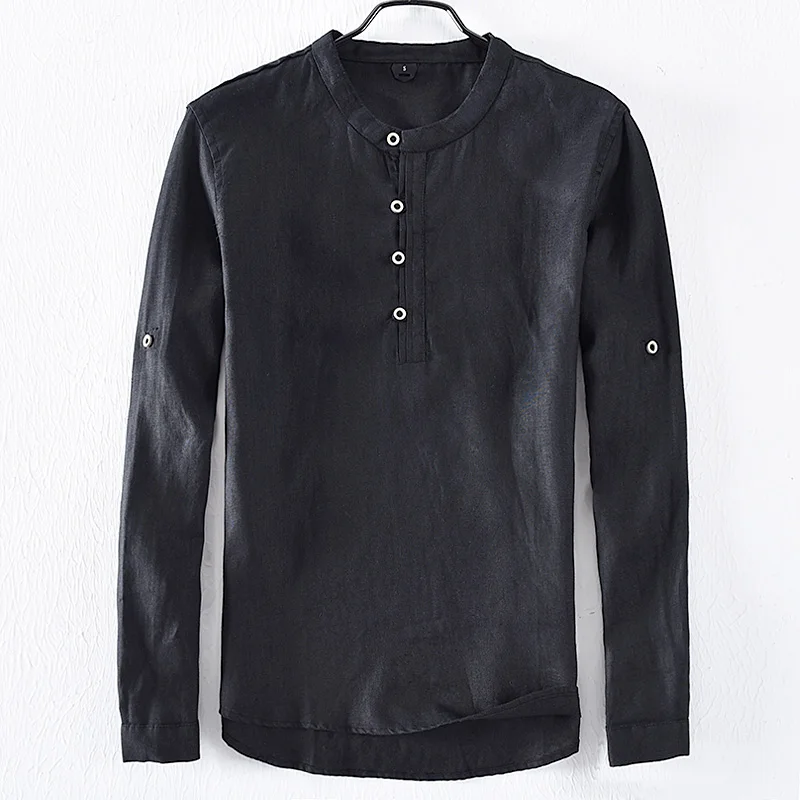 100% Linen Top Quality 2020 New Men's Long Sleeve Shirts Casual Stand-Collar Solid Color Homme Shirts Fashion Male Clothes Tops
100% Linen Top Quality 2020 New Men's Long Sleeve Shirts Casual Stand-Collar Solid Color Homme Shirts Fashion Male Clothes Tops