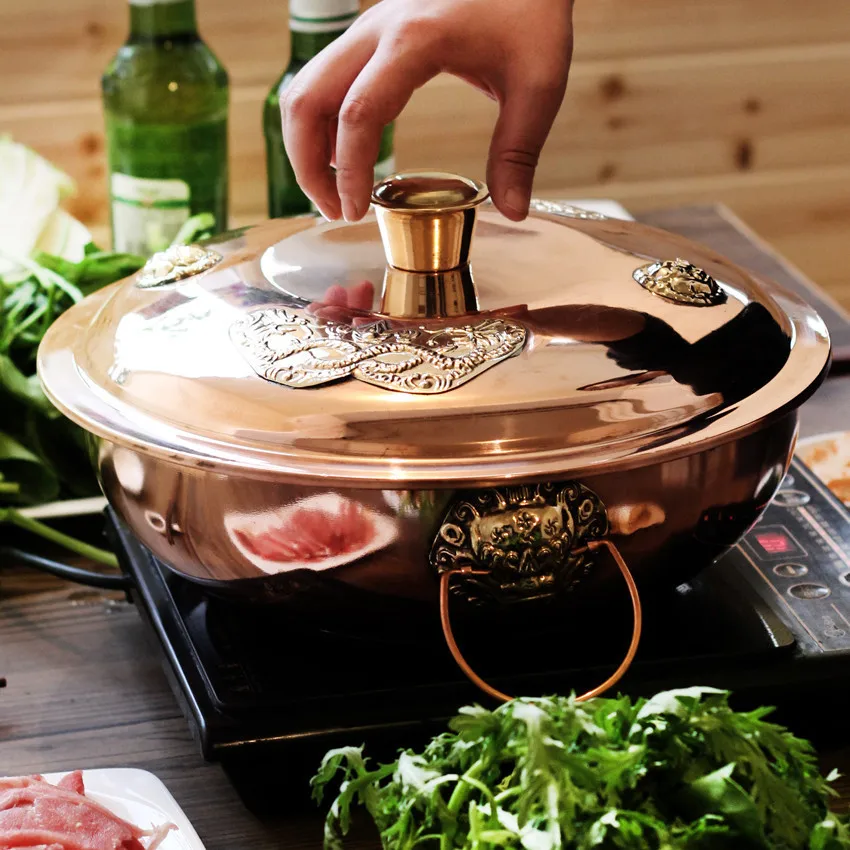 Induction cooker mandarin duck copper chafing dish thickening hot pot Sichuan style double taste instant boiled two-flavor pot
Induction cooker mandarin duck copper chafing dish thickening hot pot Sichuan style double taste instant boiled two-flavor pot