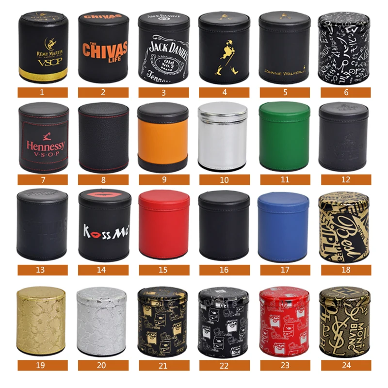 KTV Bar Gambling Casino Texas Poker Game Printing Leather+Plastic Dice Cup Set Without Lid& 6pcs Digital White/Acrylic Dices
KTV Bar Gambling Casino Texas Poker Game Printing Leather+Plastic Dice Cup Set Without Lid& 6pcs Digital White/Acrylic Dices