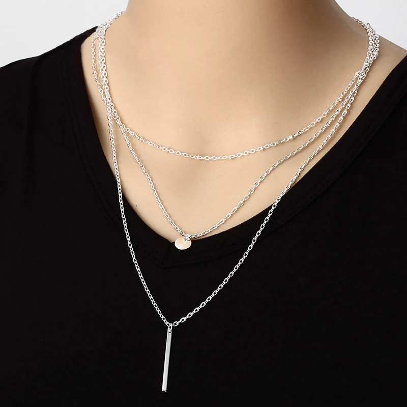 2021 Women's Fashion Jewelry Colar 1pc European Simple Trendy Multi Layers Bar Coin Necklace Clavicle Chains Charm
2021 Women's Fashion Jewelry Colar 1pc European Simple Trendy Multi Layers Bar Coin Necklace Clavicle Chains Charm