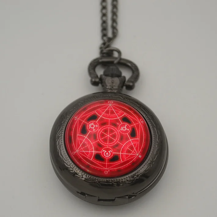 Wholesale Fashion Black Bronze Silver Quartz Pocket Watch Alchemist Hippocampus Fullmetal Anime Red Logo Fob Watches Men Women
Wholesale Fashion Black Bronze Silver Quartz Pocket Watch Alchemist Hippocampus Fullmetal Anime Red Logo Fob Watches Men Women