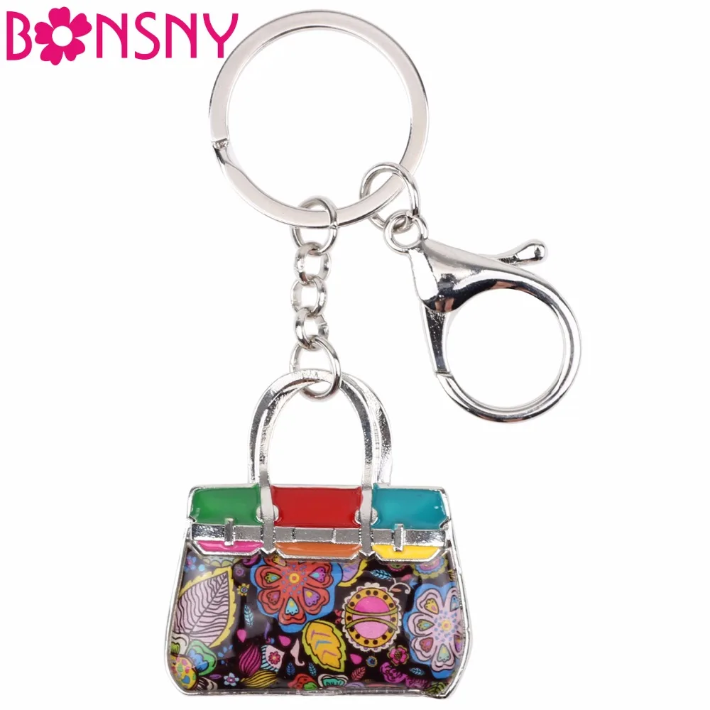 Bonsny Enamel Alloy Floral Handbag Key Chain Keychains Ring Novelty Jewelry For Women Girls Gift Bag Car Pendant Charms Original
Bonsny Enamel Alloy Floral Handbag Key Chain Keychains Ring Novelty Jewelry For Women Girls Gift Bag Car Pendant Charms Original