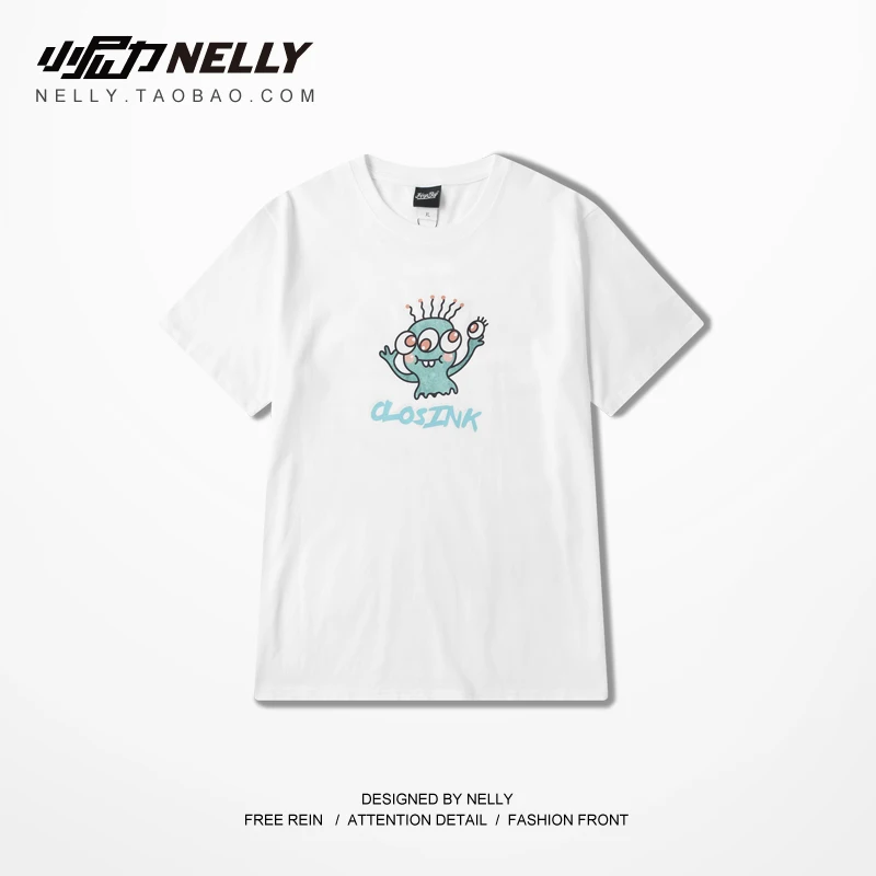 Женская Повседневная футболка с коротким рукавом NELLY хлопковая Спортивная в