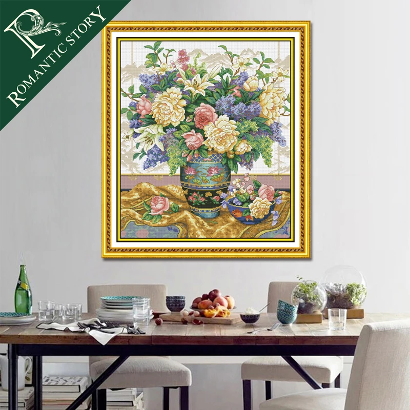 Romantic Story Classical vase flower Patterns Decorations Cross Stitch Needlework DIY Printing Cross Stitch Sets For Embroidery
Romantic Story Classical vase flower Patterns Decorations Cross Stitch Needlework DIY Printing Cross Stitch Sets For Embroidery