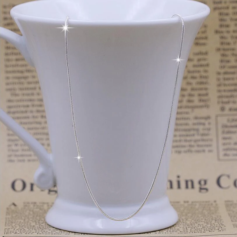 High Quality fashion Round Snake Chain Necklace 925 Silver Plate Ornaments`Snake Necklaces Jewelry Gift Wholesale
High Quality fashion Round Snake Chain Necklace 925 Silver Plate Ornaments`Snake Necklaces Jewelry Gift Wholesale