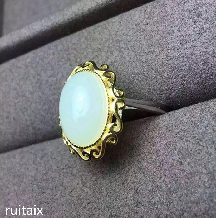 KJJEAXCMY fine jewelry 925 sterling silver inlays natural hetian jade lady's ring jewelry smooth curve gold
KJJEAXCMY fine jewelry 925 sterling silver inlays natural hetian jade lady's ring jewelry smooth curve gold