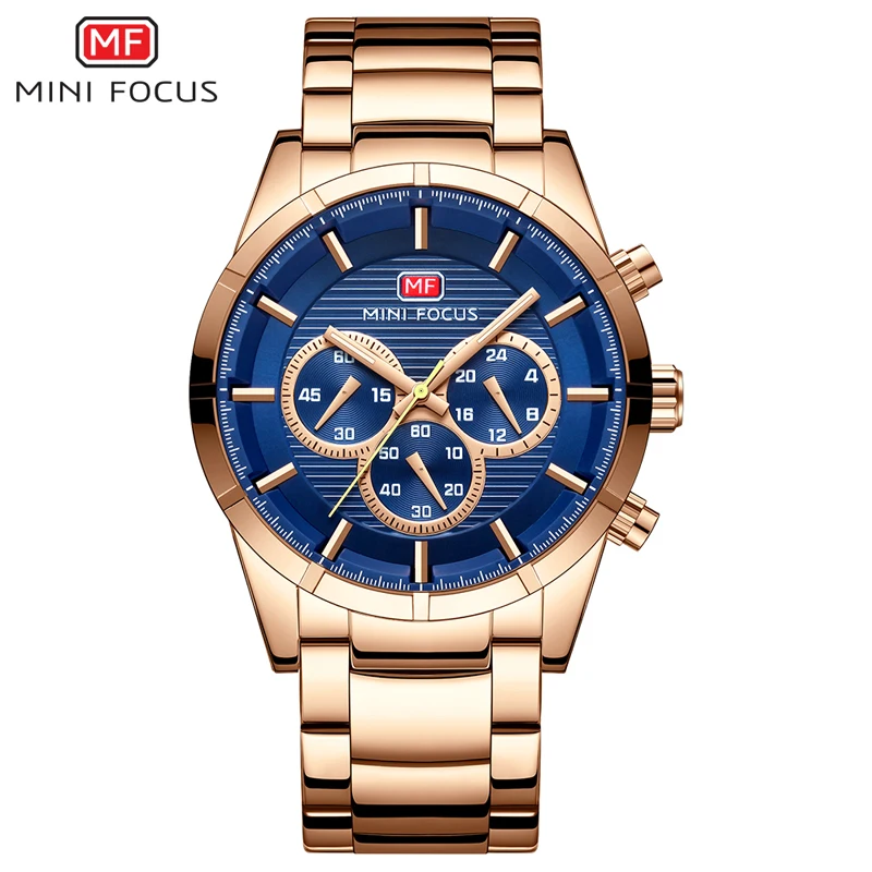 MINI FOCUS Men's Quartz Watches 2019 New Stainless Steel Chronograph Waterproof Luminous Business Wristwatch Man MFS170 
MINI FOCUS Men's Quartz Watches 2019 New Stainless Steel Chronograph Waterproof Luminous Business Wristwatch Man MFS170