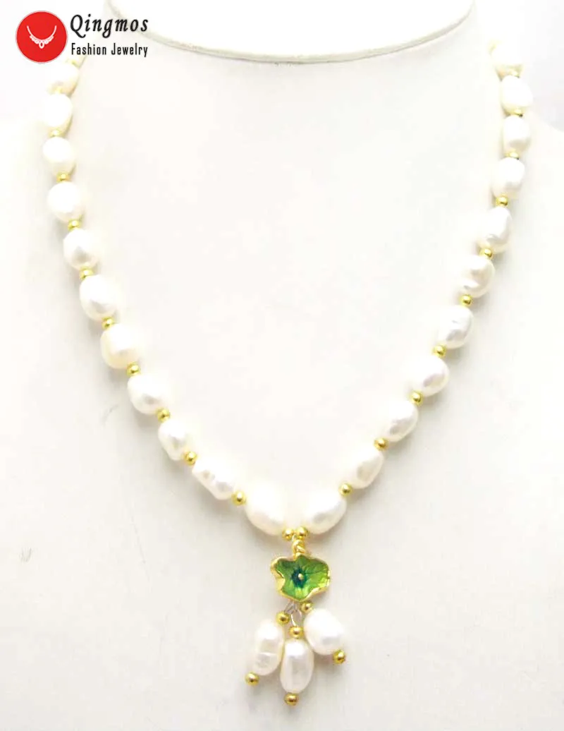 Qingmos Natural Pink Pearl Necklace for Women Jewelry with 7-9mm Baroque Pearl & Lotus Leaf Pendant Necklace Chokers 17"
Qingmos Natural Pink Pearl Necklace for Women Jewelry with 7-9mm Baroque Pearl & Lotus Leaf Pendant Necklace Chokers 17"