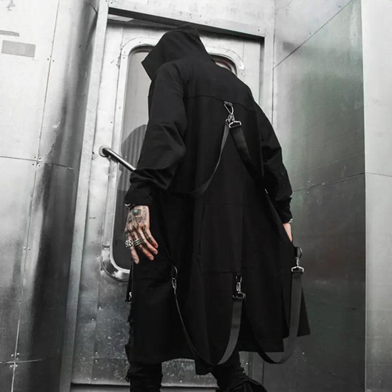 Korean Street Style Hip Hop Personality Handsome Men's Coat Long Hooded Windbreaker Casual Wild Loose Black Outwear
Korean Street Style Hip Hop Personality Handsome Men's Coat Long Hooded Windbreaker Casual Wild Loose Black Outwear