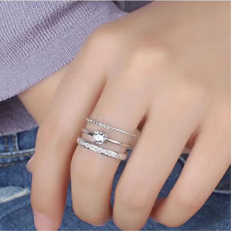 New Korean Fashion Three-tier High-quality 925 Sterling Silver Jewelry Crystal Female Adjustable Multi-layer Rings SR324
New Korean Fashion Three-tier High-quality 925 Sterling Silver Jewelry Crystal Female Adjustable Multi-layer Rings SR324