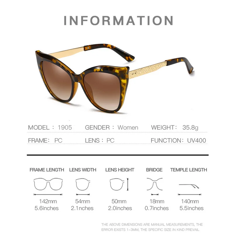 F.J4Z Classic Women's Cat Eye Sunglasses Fashion Vintage Retro Gradient Lens Sun Protection Eyewear Glasses UV400 Oculos de sol
F.J4Z Classic Women's Cat Eye Sunglasses Fashion Vintage Retro Gradient Lens Sun Protection Eyewear Glasses UV400 Oculos de sol