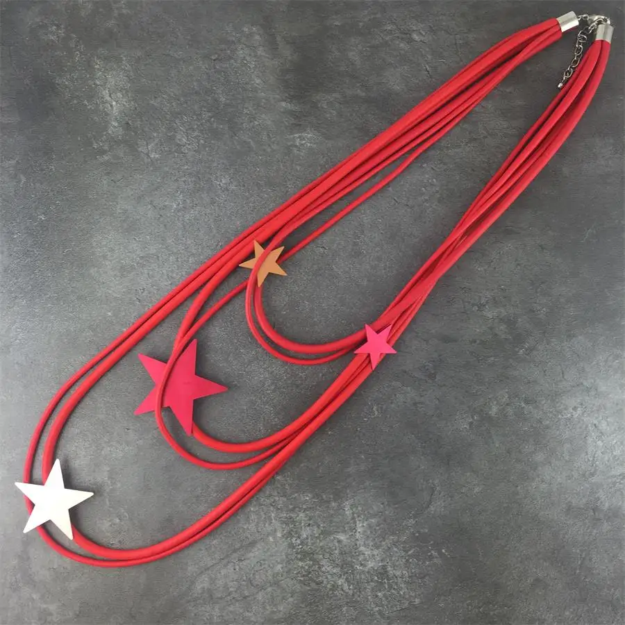 NEW Statement Long Red Metal Star Necklace Rubber Lightweight Metal Casual Style Fashion Jewelry
NEW Statement Long Red Metal Star Necklace Rubber Lightweight Metal Casual Style Fashion Jewelry