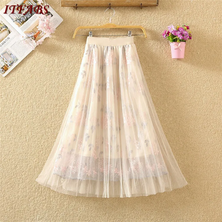 2019 Women Ladies Elastic Waist Solid Pleated Skirt Loose Long Beach Lace Elegant Floral Sun pencil Skirt
2019 Women Ladies Elastic Waist Solid Pleated Skirt Loose Long Beach Lace Elegant Floral Sun pencil Skirt