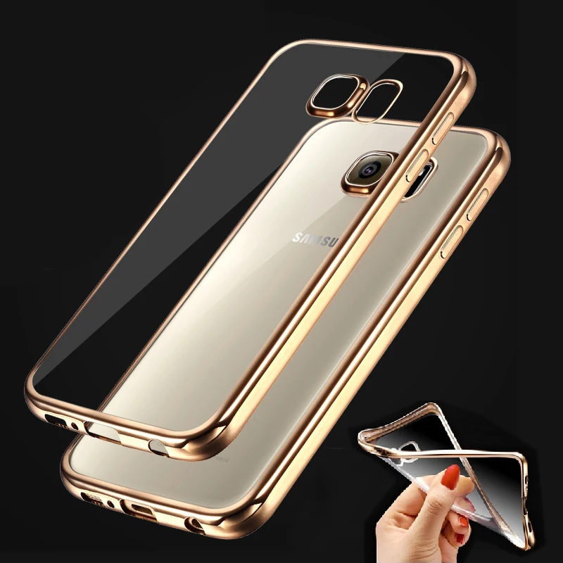 Роскошный чехол из тпу с позолоченным покрытием для Samsung Galaxy S5 S6 S6edge sdge Plus S7 Edge