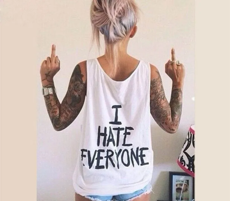 Women T-Shirt I HATE EVERYONE TOPS Funny t shirt Women Sexy Casual hip hop Streetwear tees Design Graphic Tee For Female
Women T-Shirt I HATE EVERYONE TOPS Funny t shirt Women Sexy Casual hip hop Streetwear tees Design Graphic Tee For Female