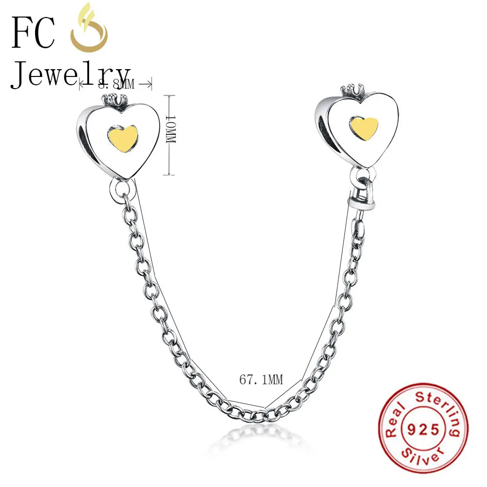 Hot Sale 100% 925 Sterling Silver Heart with Crown Safety Chain Charm Beaad Fit Original Charm Bracelet Berloque Jewelry
Hot Sale 100% 925 Sterling Silver Heart with Crown Safety Chain Charm Beaad Fit Original Charm Bracelet Berloque Jewelry
