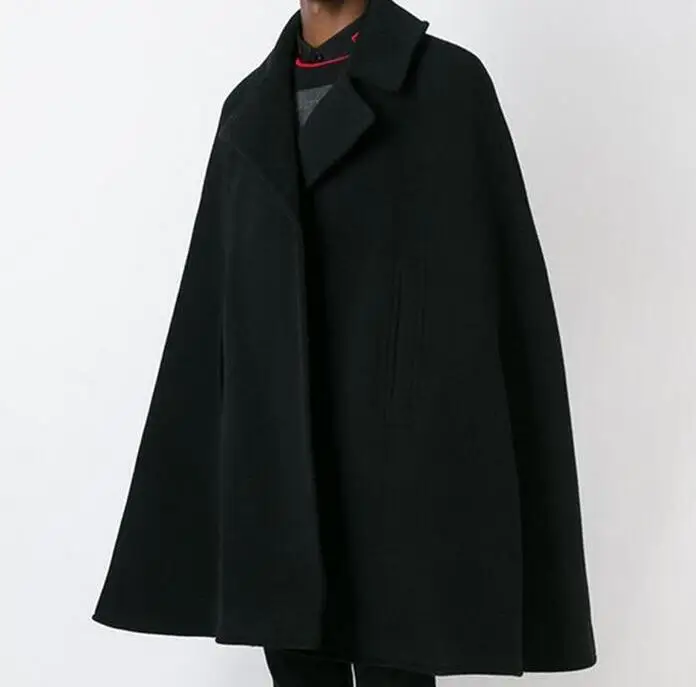S-6XL HOT / Spring Male New Fashion Personalized custom loose stitching cloak cloak in the long woolen coat
S-6XL HOT / Spring Male New Fashion Personalized custom loose stitching cloak cloak in the long woolen coat