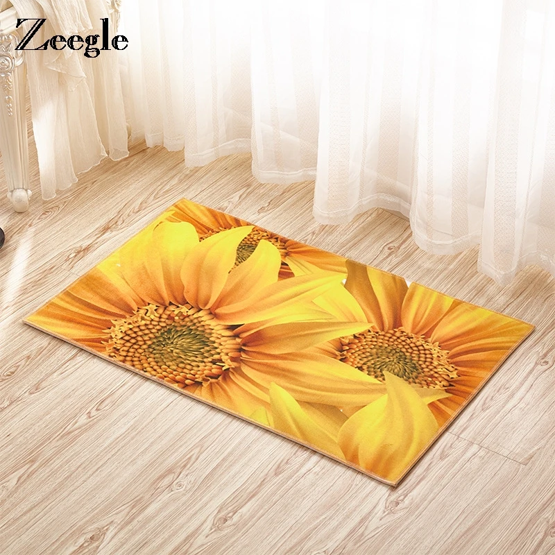 

Zeegle 3D Warm-toned Carpets Anti-Slip Kitchen Living Dining Bedroom Home Decor Welcome Floor Carpets Pet Mat