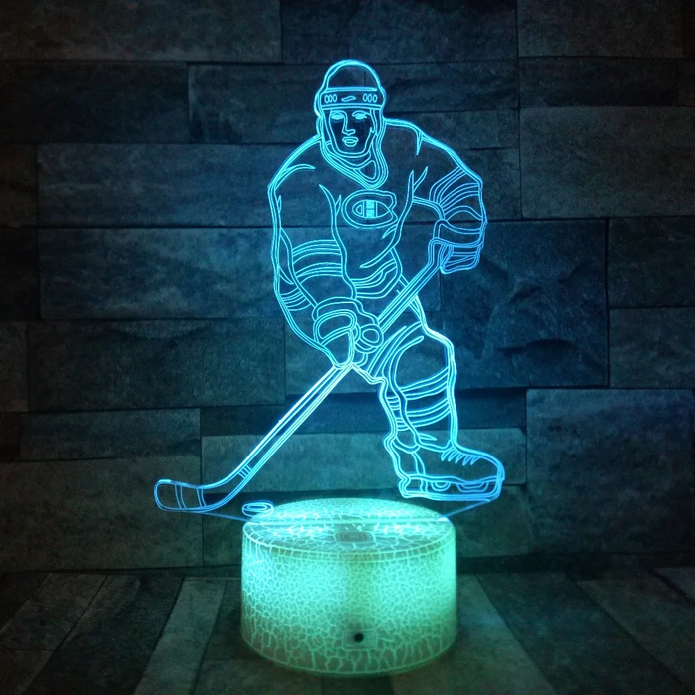 Hockey Player 3D Lamp Night Lights For Kids 7 LED Color Changing Touch Table Desk Lamps Lighting Cool Toys Birthday Xmas Gifts
Hockey Player 3D Lamp Night Lights For Kids 7 LED Color Changing Touch Table Desk Lamps Lighting Cool Toys Birthday Xmas Gifts