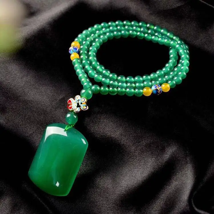 The Emperor Green natural green jade Marrow WU SHI PAI brand pendant sweater chain a large necklace
The Emperor Green natural green jade Marrow WU SHI PAI brand pendant sweater chain a large necklace
