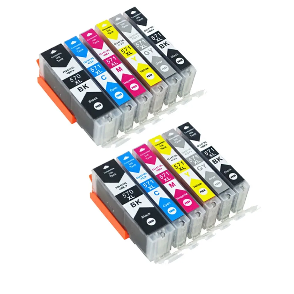 Yi Le Cai 12pc PGI-570 CLI-571 Compatible Cartridge For CANON PIXMA MG5750 MG5751 MG5752 MG5753 MG6850 MG6851 MG6852 printer
Yi Le Cai 12pc PGI-570 CLI-571 Compatible Cartridge For CANON PIXMA MG5750 MG5751 MG5752 MG5753 MG6850 MG6851 MG6852 printer